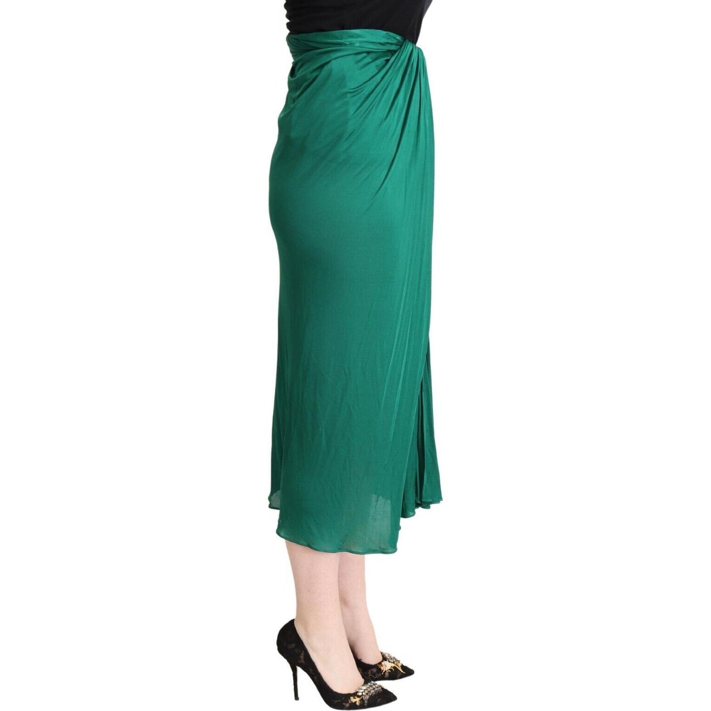 Elegant Pleated High Waist Midi Skirt