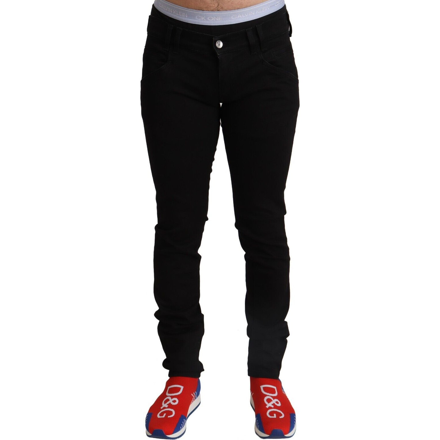 Elegant Slim Fit Black Denim Jeans