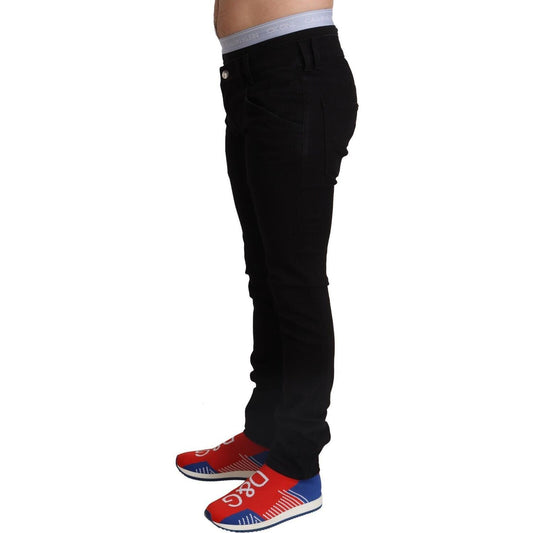 Elegant Slim Fit Black Denim Jeans