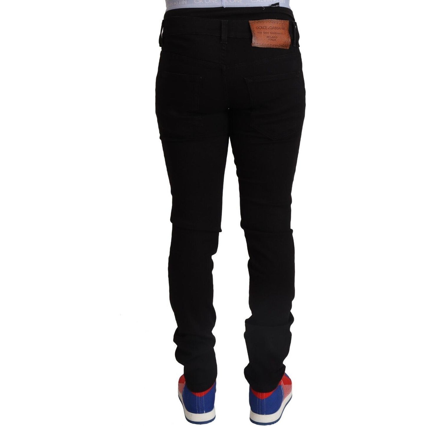 Elegant Slim Fit Black Denim Jeans