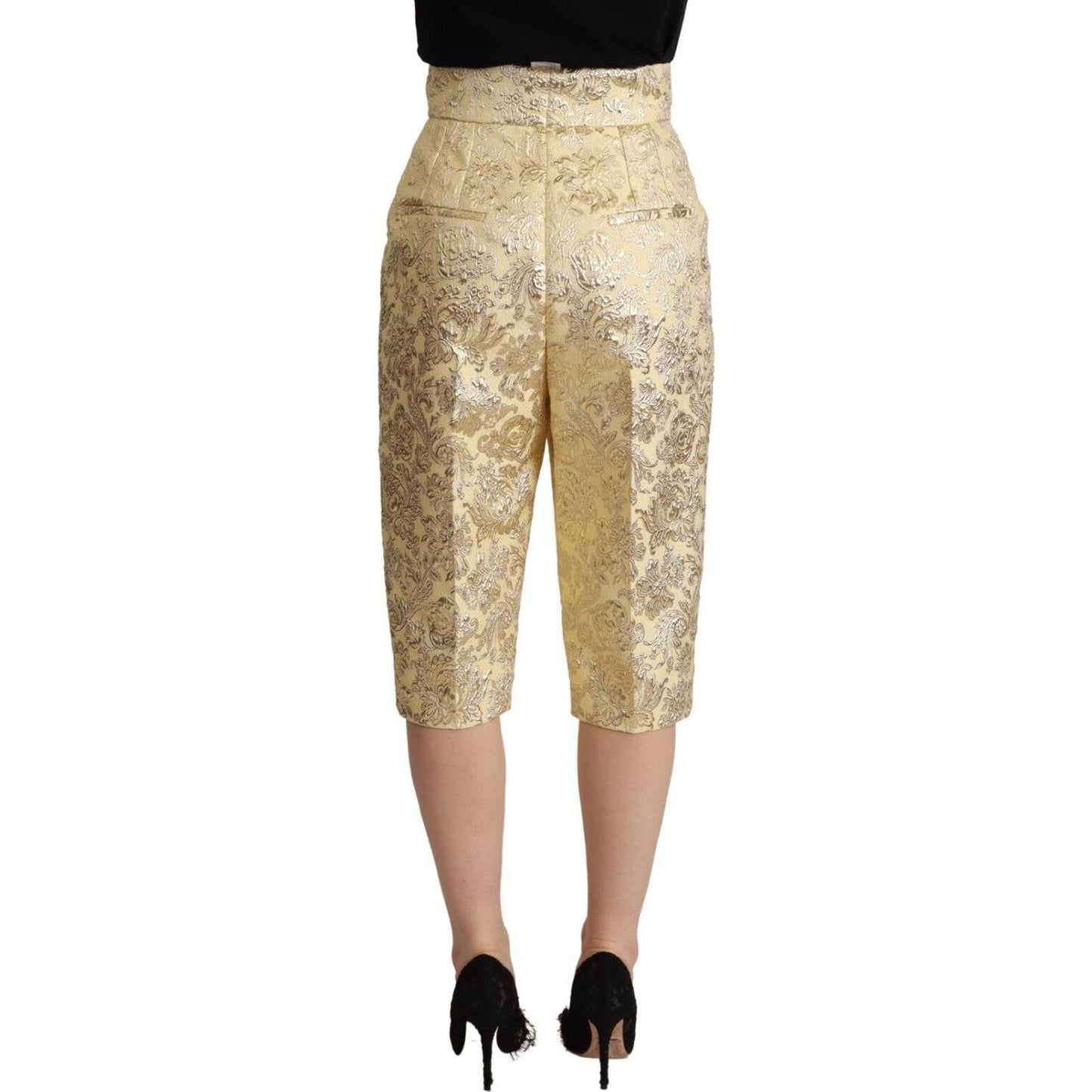 Elegant Beige High-Waisted Cropped Pants