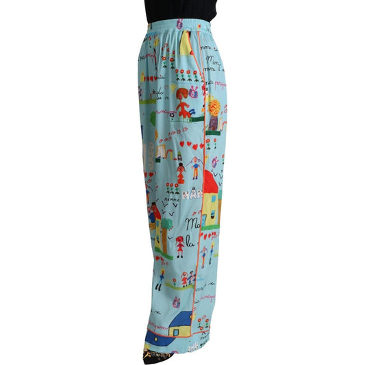 Elegant Wide Leg Printed Pants