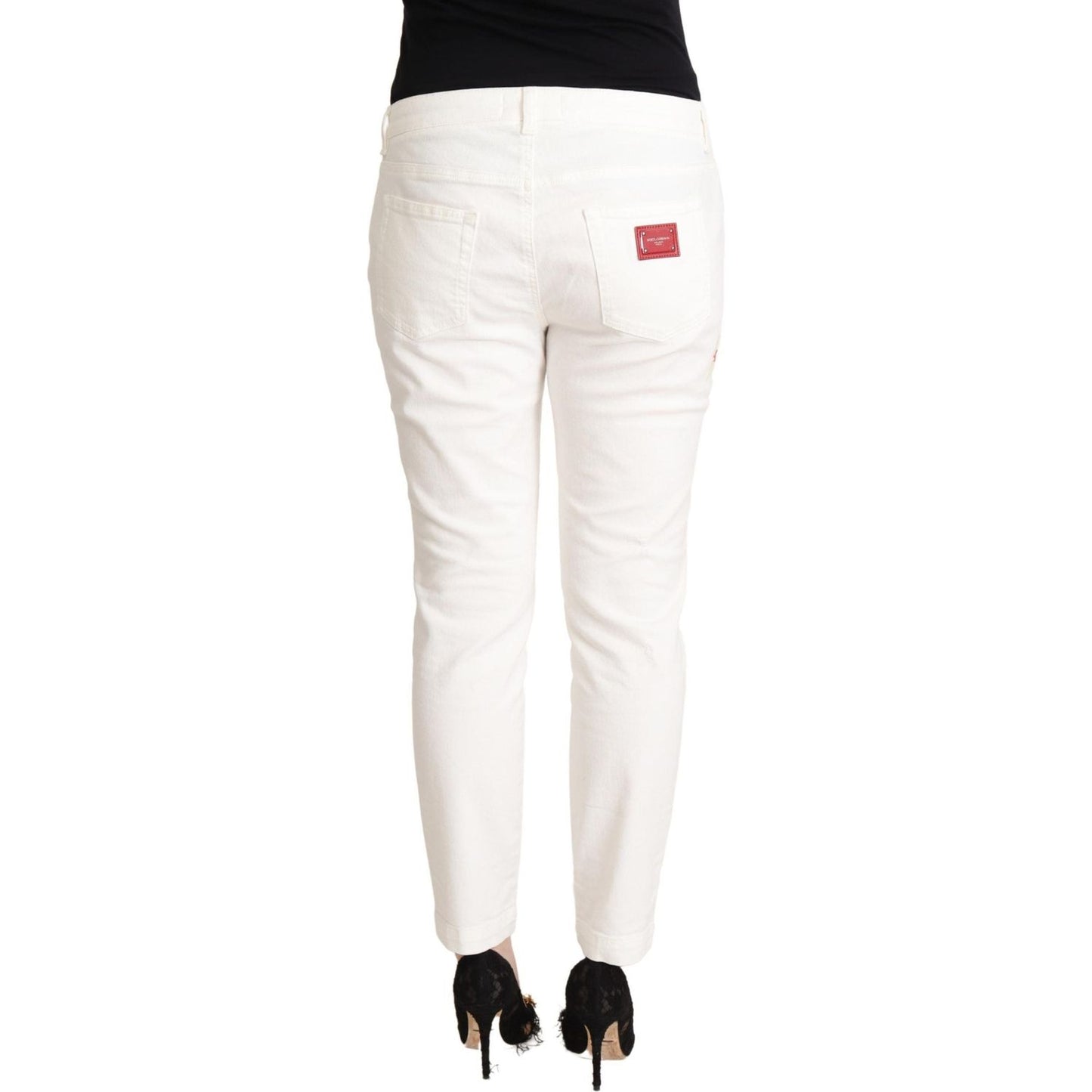 Elegant White Skinny Denim Jeans