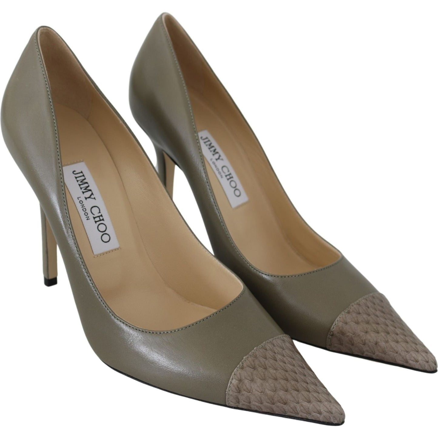 Elegant Pebble Green Pointed Toe Pumps