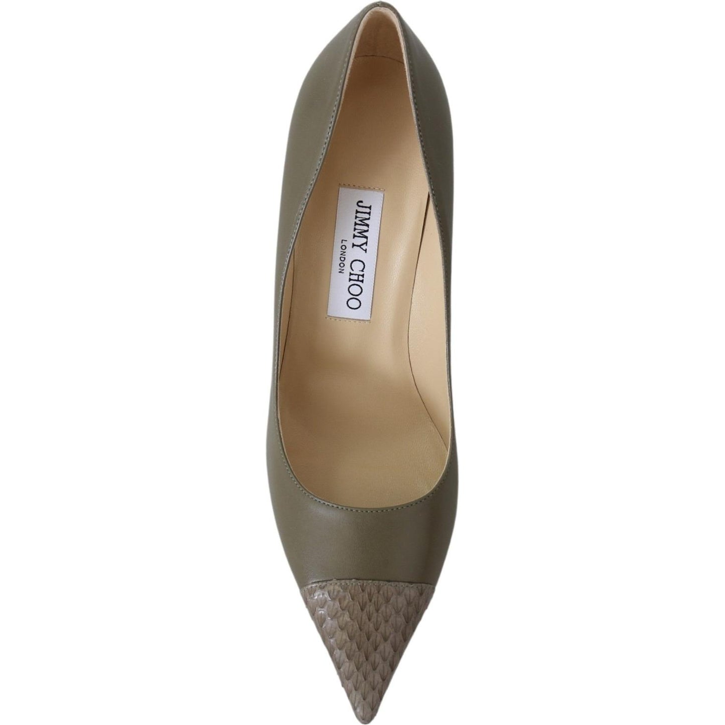 Elegant Pebble Green Pointed Toe Pumps