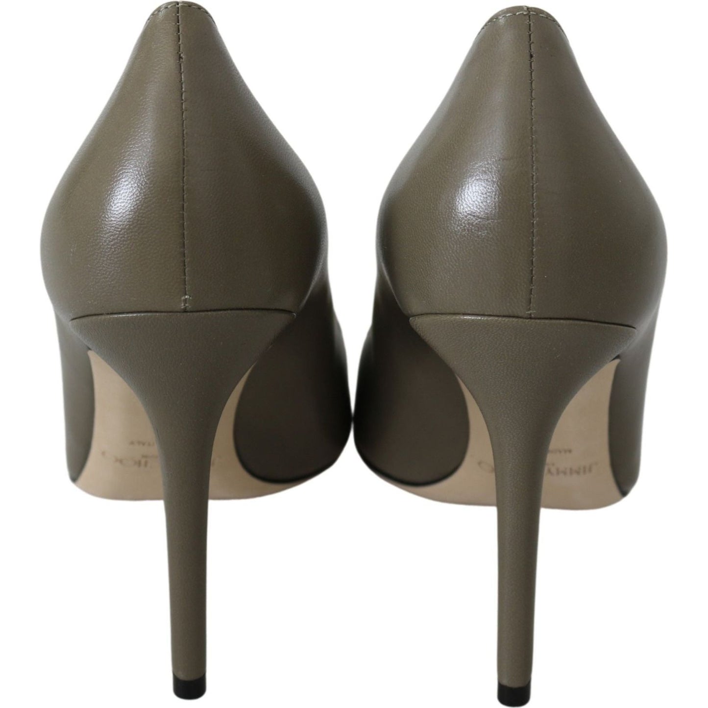 Elegant Pebble Green Pointed Toe Pumps