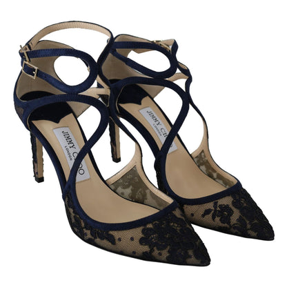 Jimmy Choo Navy Blue Lancer 85 Sandals Pumps Jimmy Choo