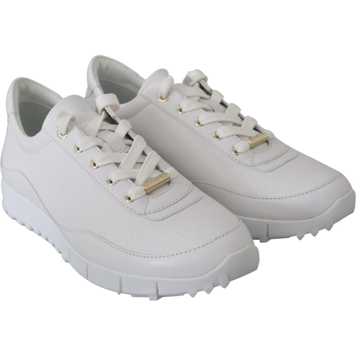 Elegant White Leather Sneakers