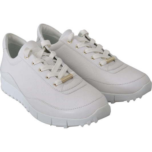 Elegant White Leather Sneakers