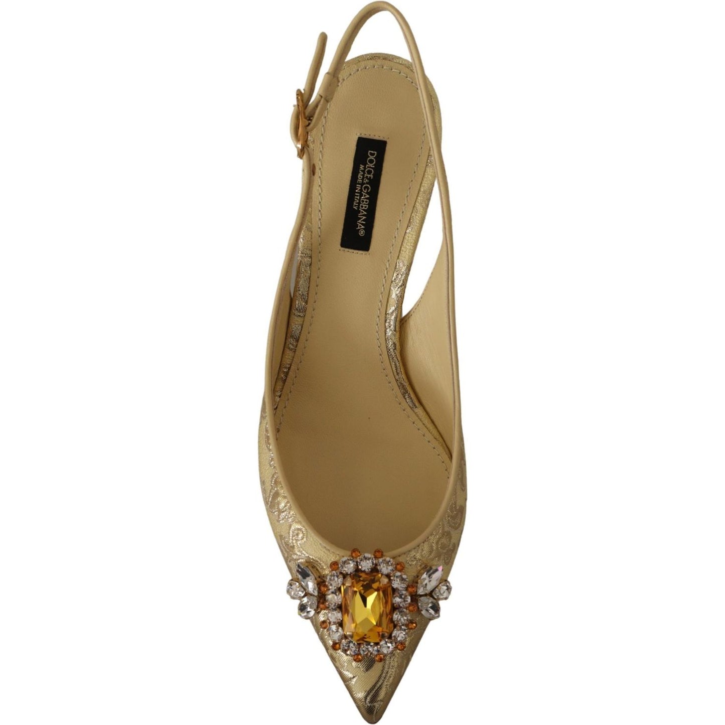 Gleaming Gold Crystal Slingback Heels