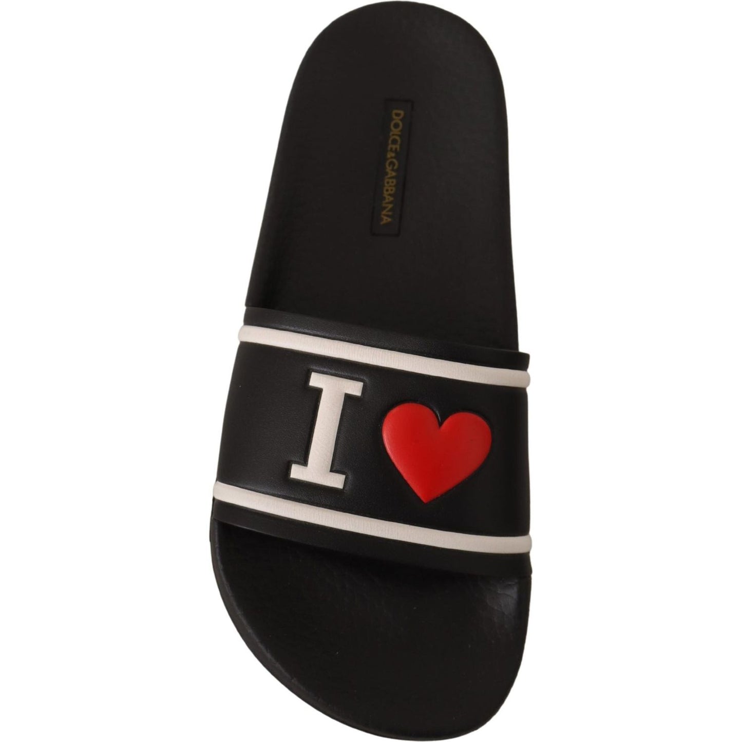 Elegant Black Leather Slide Sandals for Her