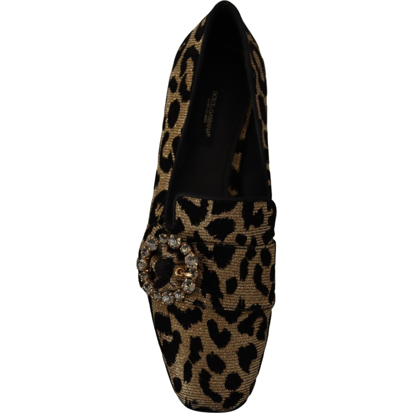 Elegant Leopard Crystal Gem Loafers