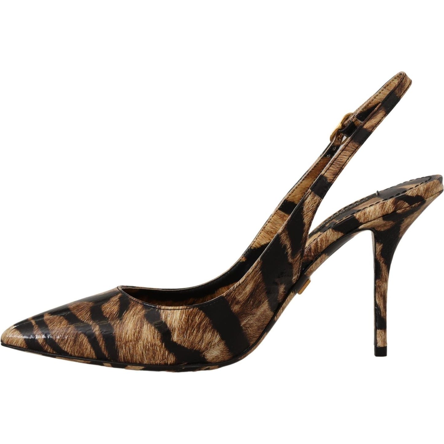 Tiger Pattern Slingback Heels Pumps