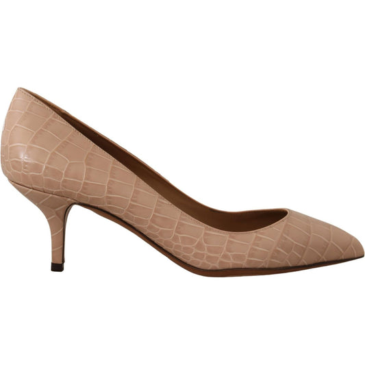 Elegant Beige Leather Pumps