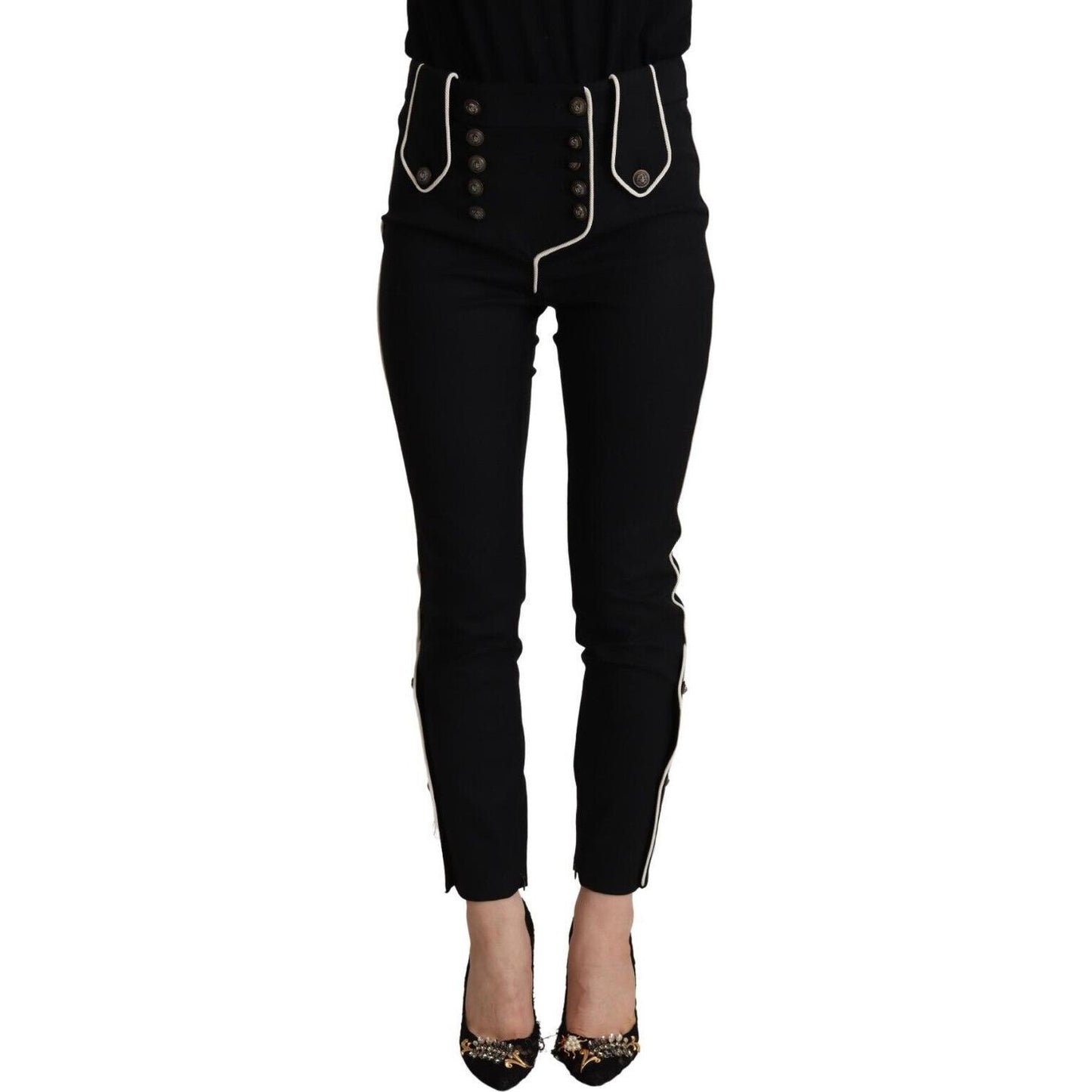 Elegant High Waisted Slim Fit Trousers