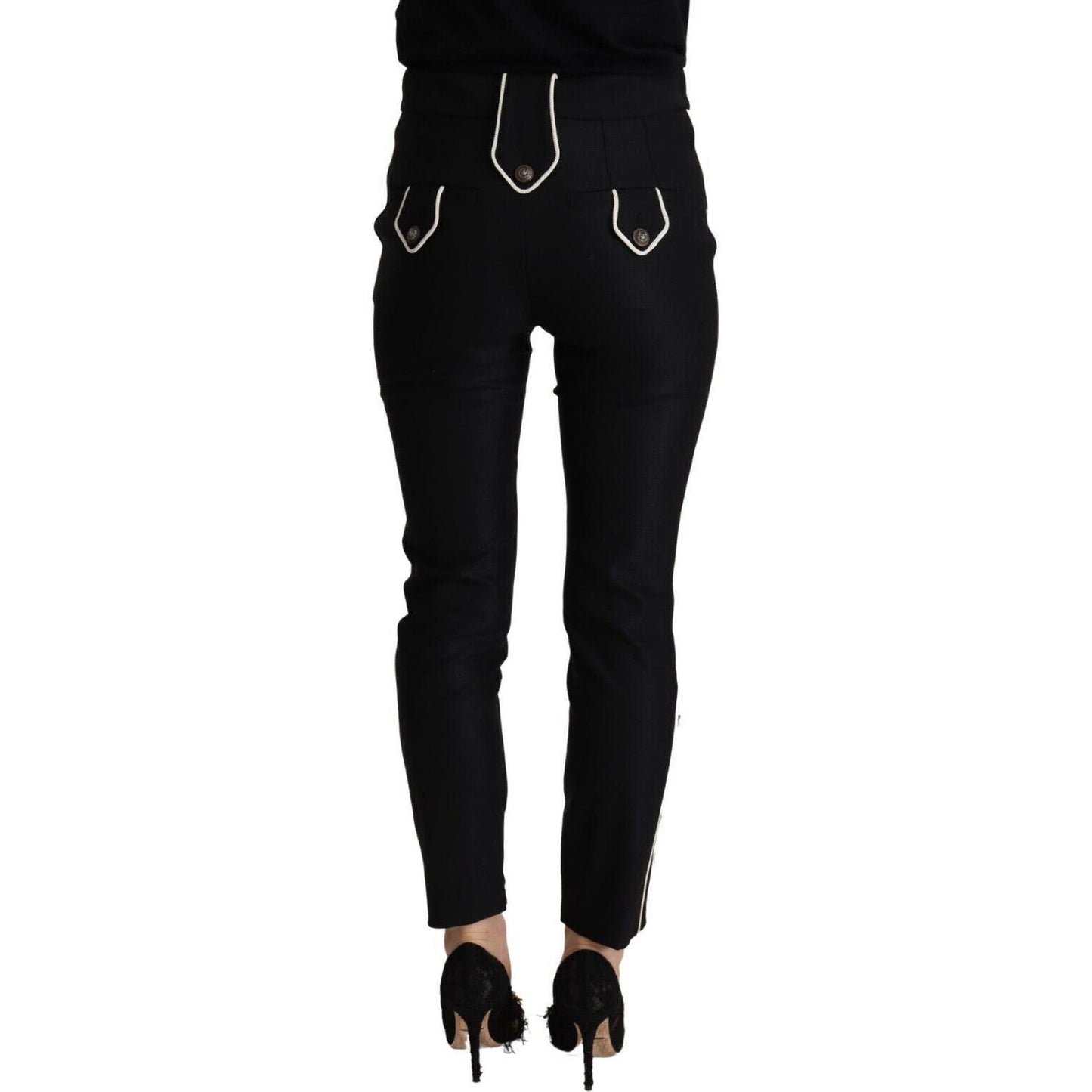 Elegant High Waisted Slim Fit Trousers