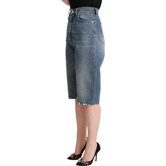 High-Waisted Italian Cropped Denim Jeans