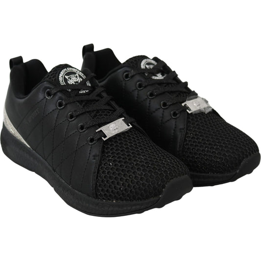 Plein Sport Black Polyester Runner Gisella Sneakers Shoes Plein Sport