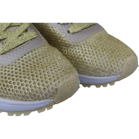 Exquisite Gold Polyester Sport Sneakers