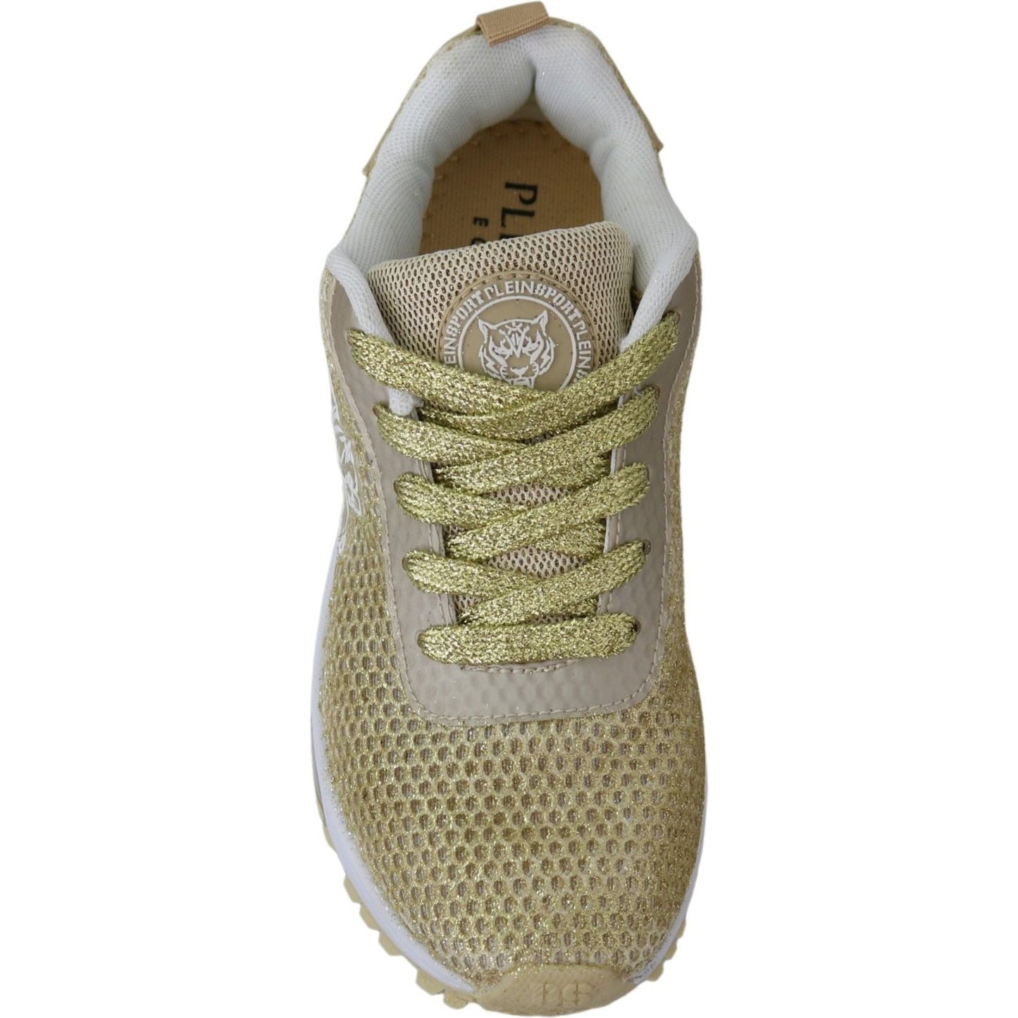 Exquisite Gold Polyester Sport Sneakers