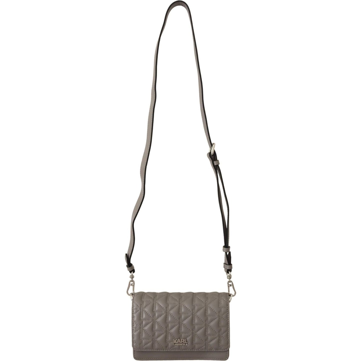 Elegant Grey Leather Crossbody Bag