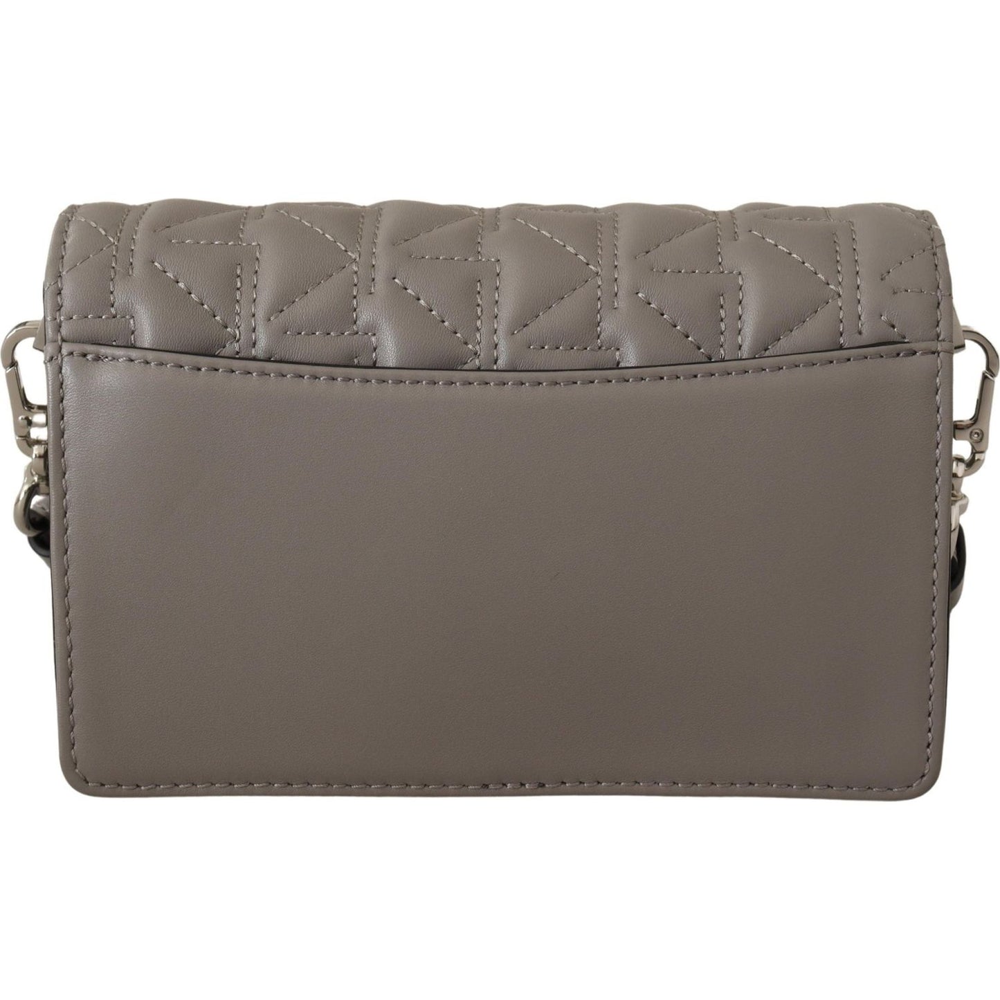 Elegant Grey Leather Crossbody Bag