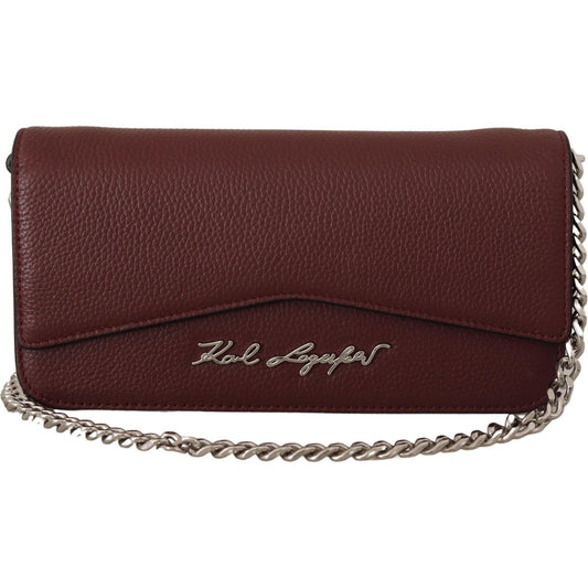 Elegant Wine Leather Evening Clutch