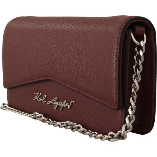 Elegant Wine Leather Evening Clutch