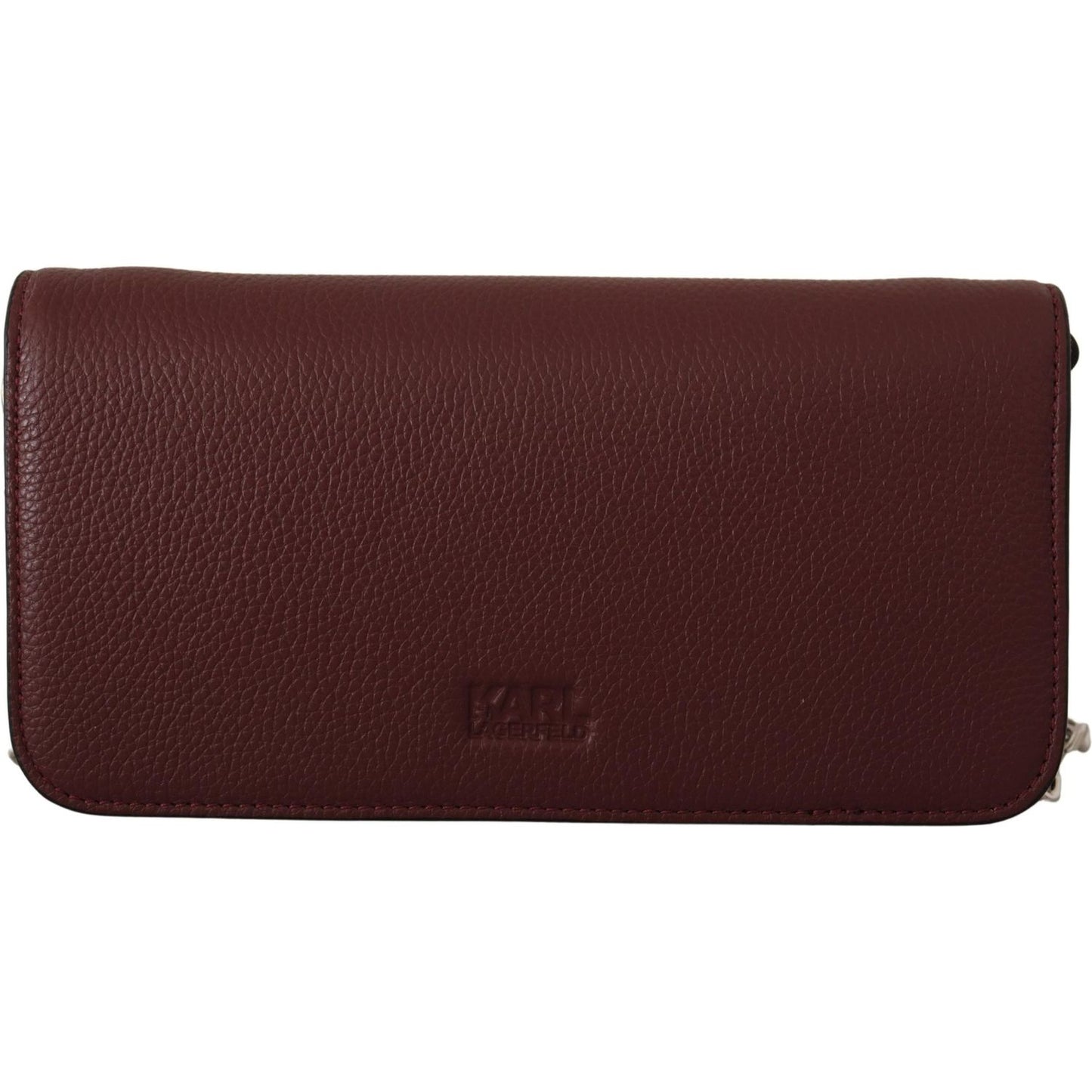 Elegant Wine Leather Evening Clutch