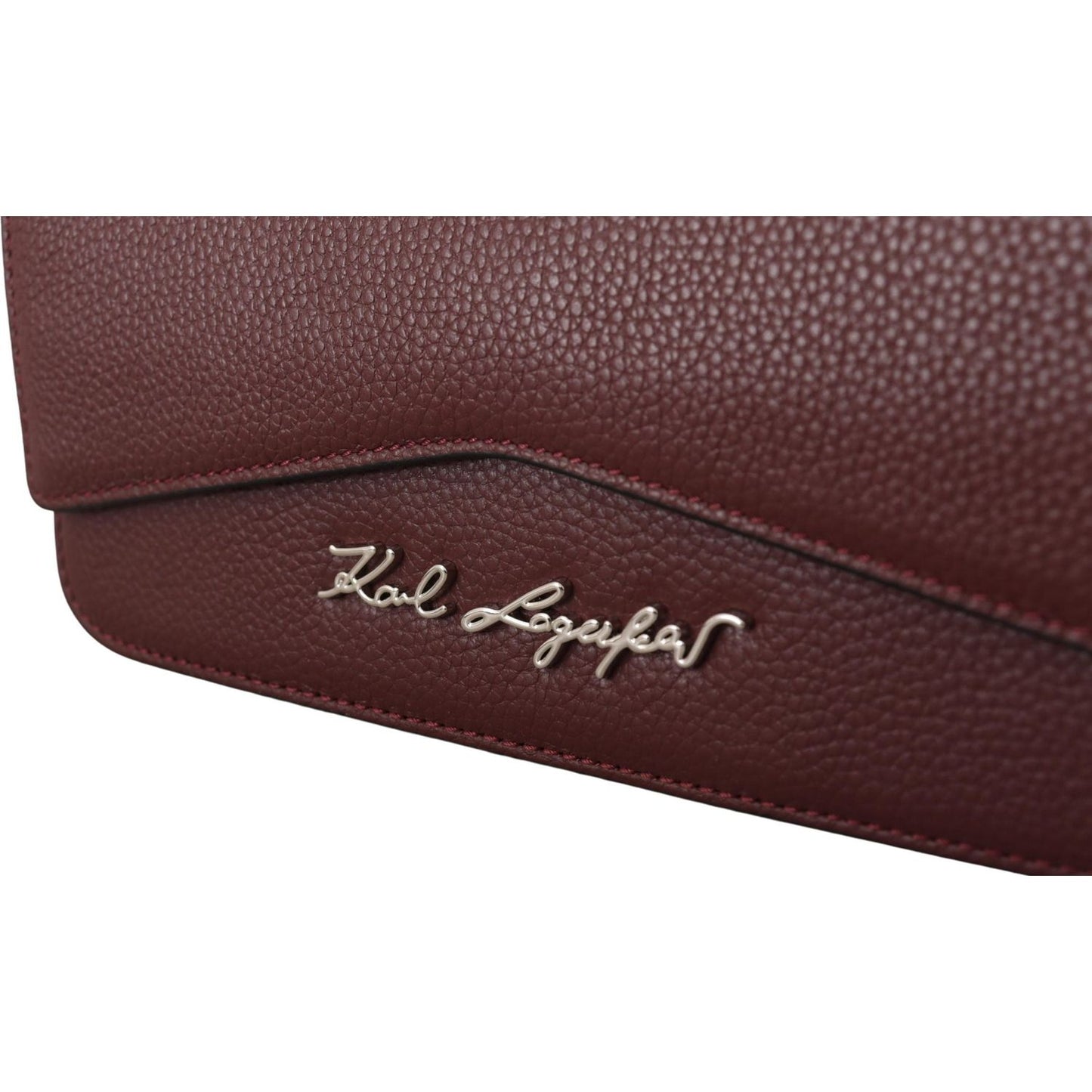 Elegant Wine Leather Evening Clutch