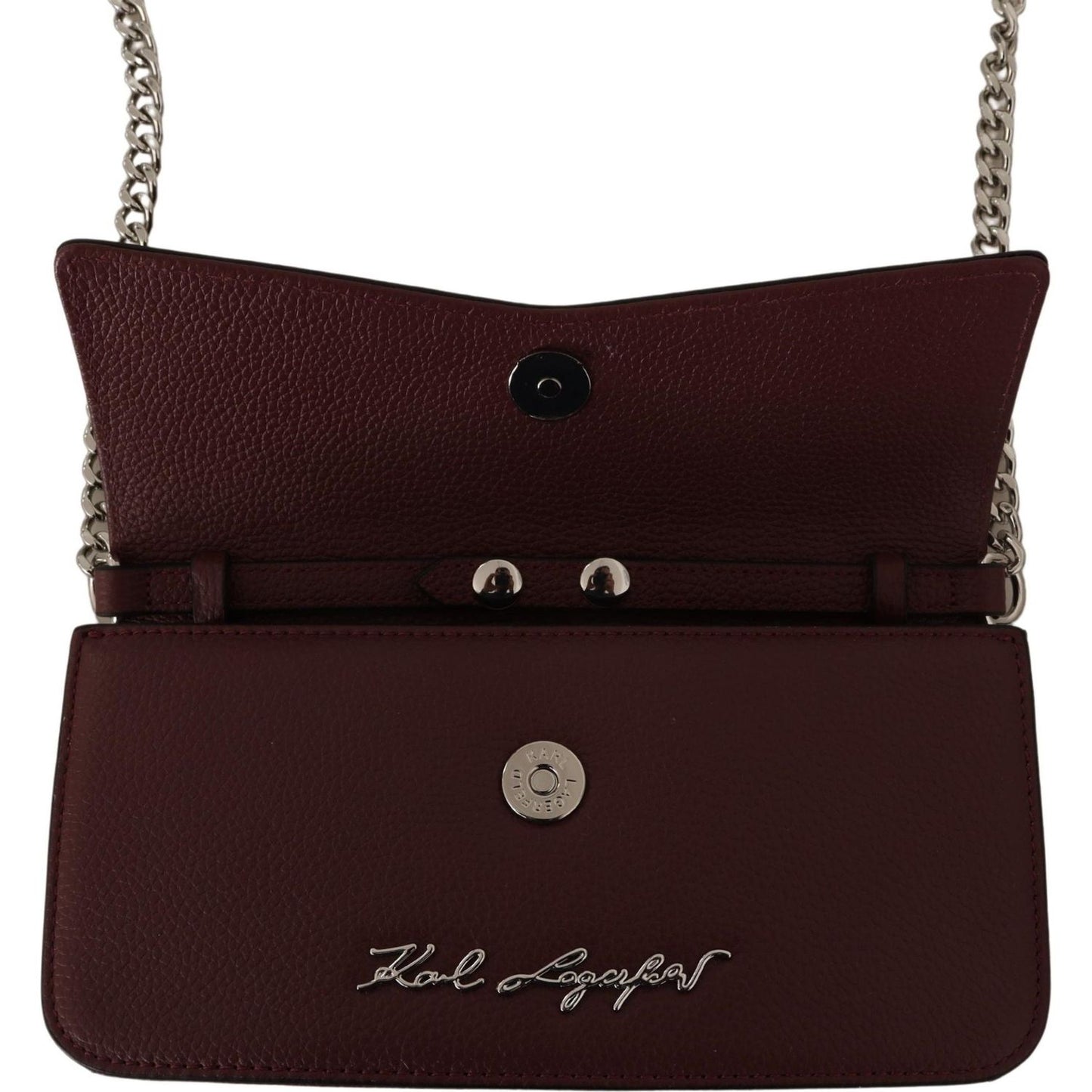 Elegant Wine Leather Evening Clutch