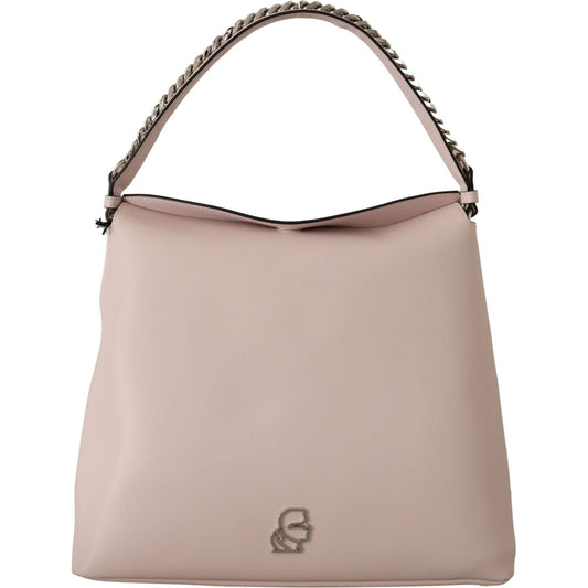 Elegant Mauve Chalk Leather Shoulder Bag