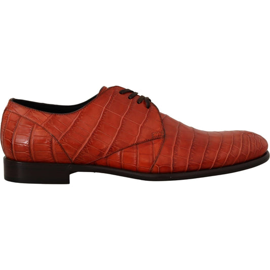 Exquisite Exotic Croc Leather Lace-Up Dress Shoes