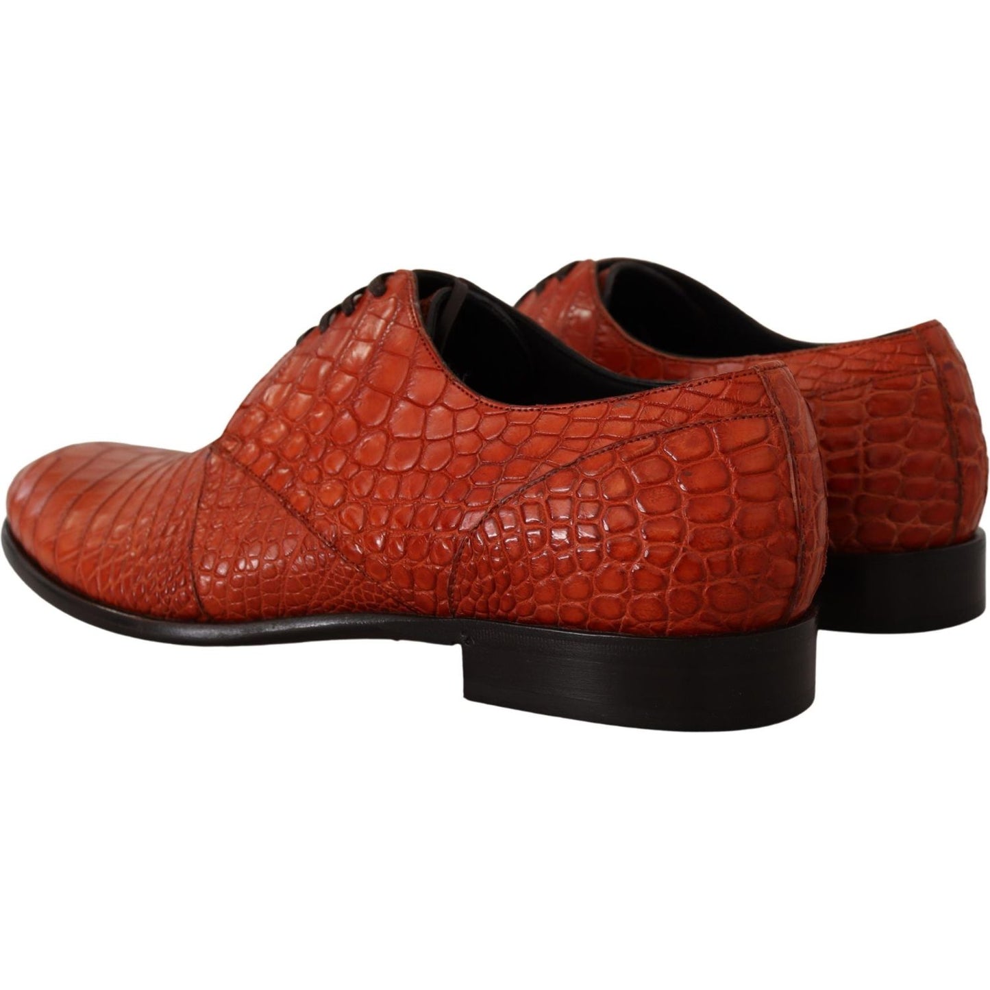 Exotic Orange Croc Leather Laceup Dress Shoes