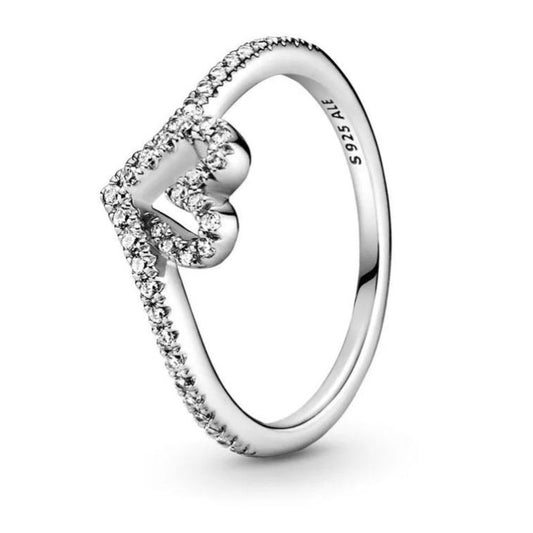 PANDORA JEWELRY Mod. SPARKLING WISHBONE HEART RING-0