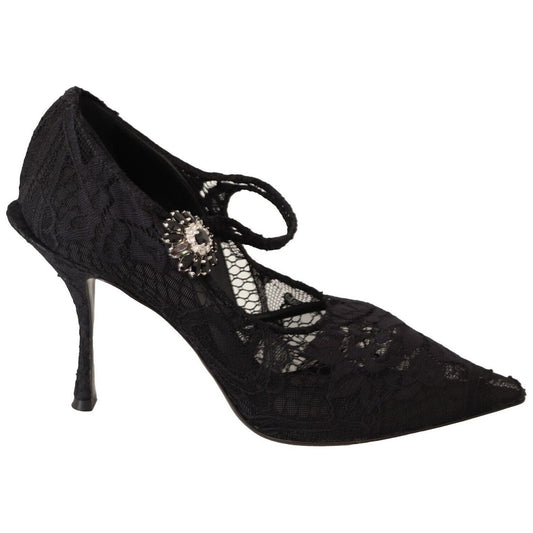 Elegant Black Lace Stiletto Pumps