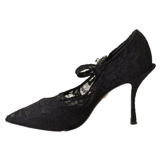 Elegant Black Lace Stiletto Pumps