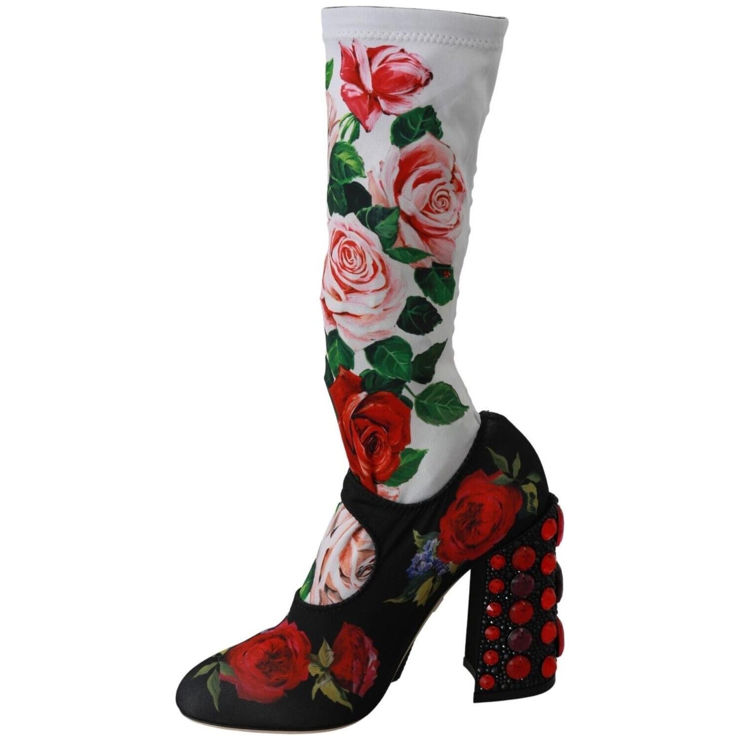 Floral Embellished Socks Boots