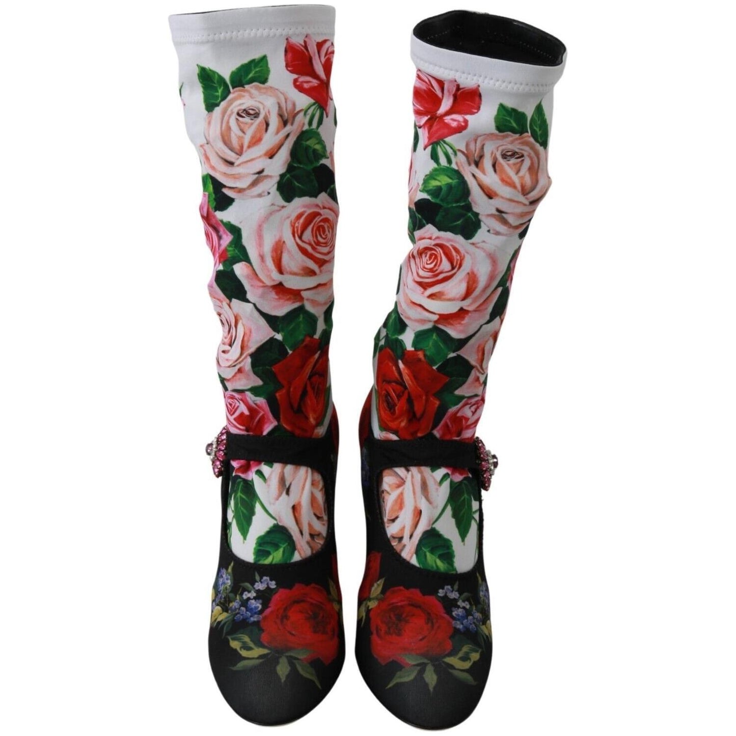 Floral Embellished Socks Boots