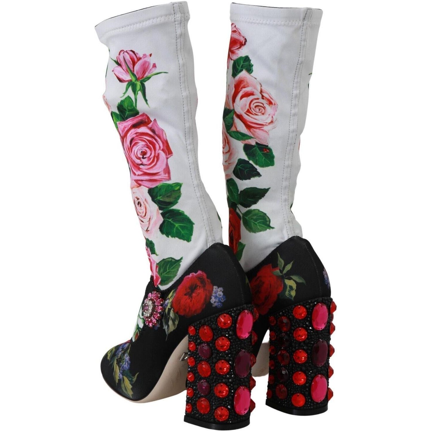 Floral Embellished Socks Boots