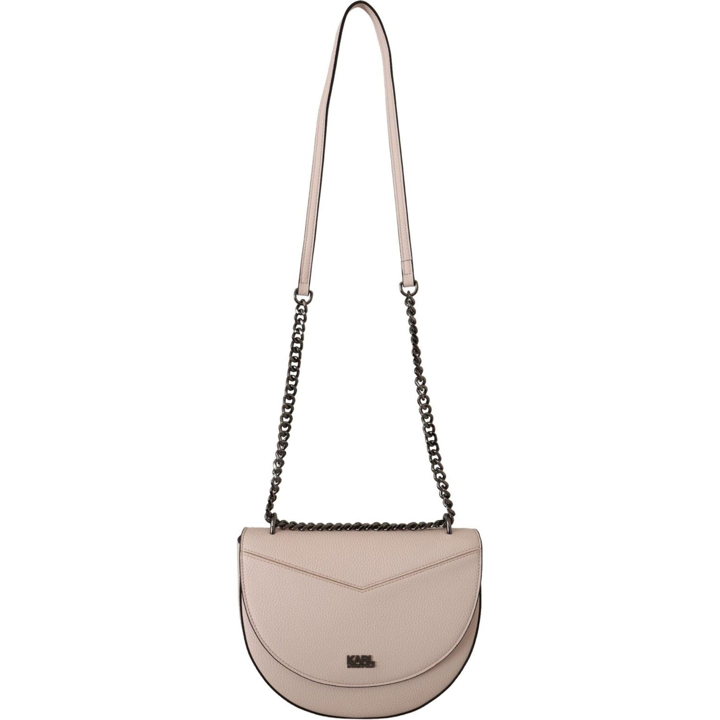 Elegant Mauve Light Pink Leather Shoulder Bag