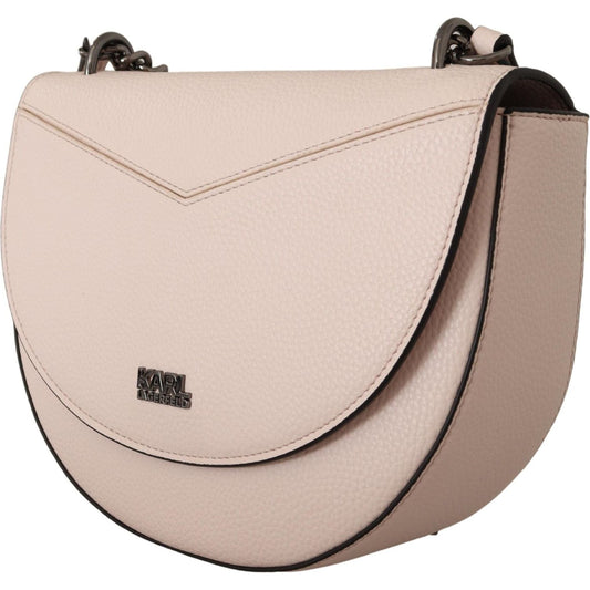 Elegant Mauve Light Pink Leather Shoulder Bag