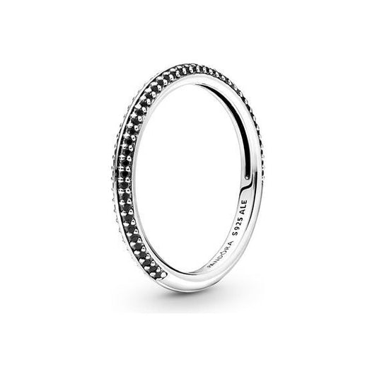 PANDORA JEWELS Mod. ME COLLECTION BLACK PAVE - RING - Size 52 DESIGNER FASHION JEWELLERY PANDORA