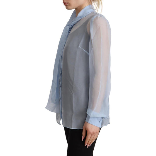 Elegant Silk Ascot Collar Blouse