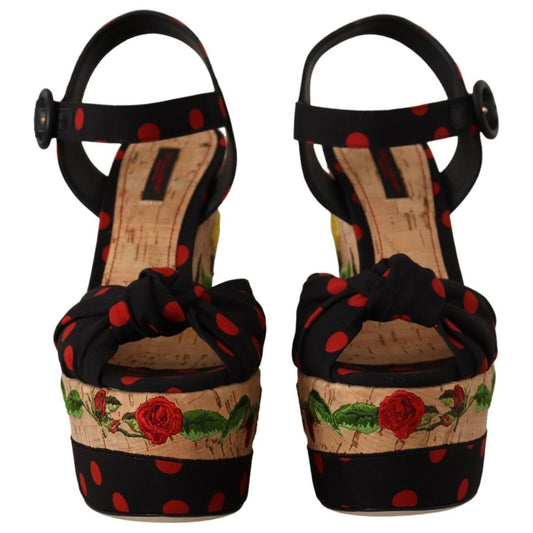 Multicolor Silk Blend Platform Heels