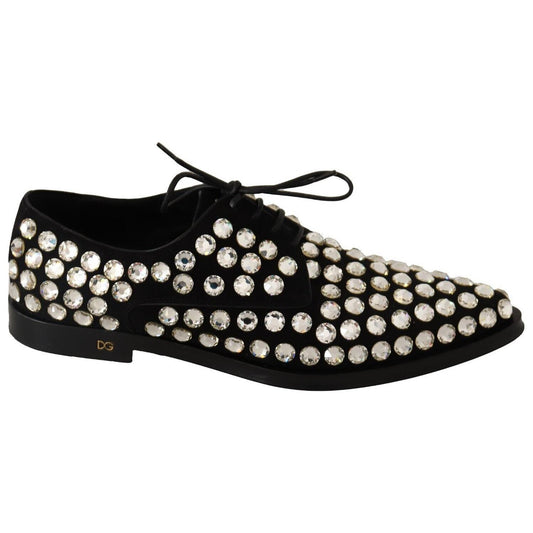 Elegant Crystal-Embellished Lace-Up Flats