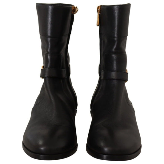 Elegant Leather Biker Boots