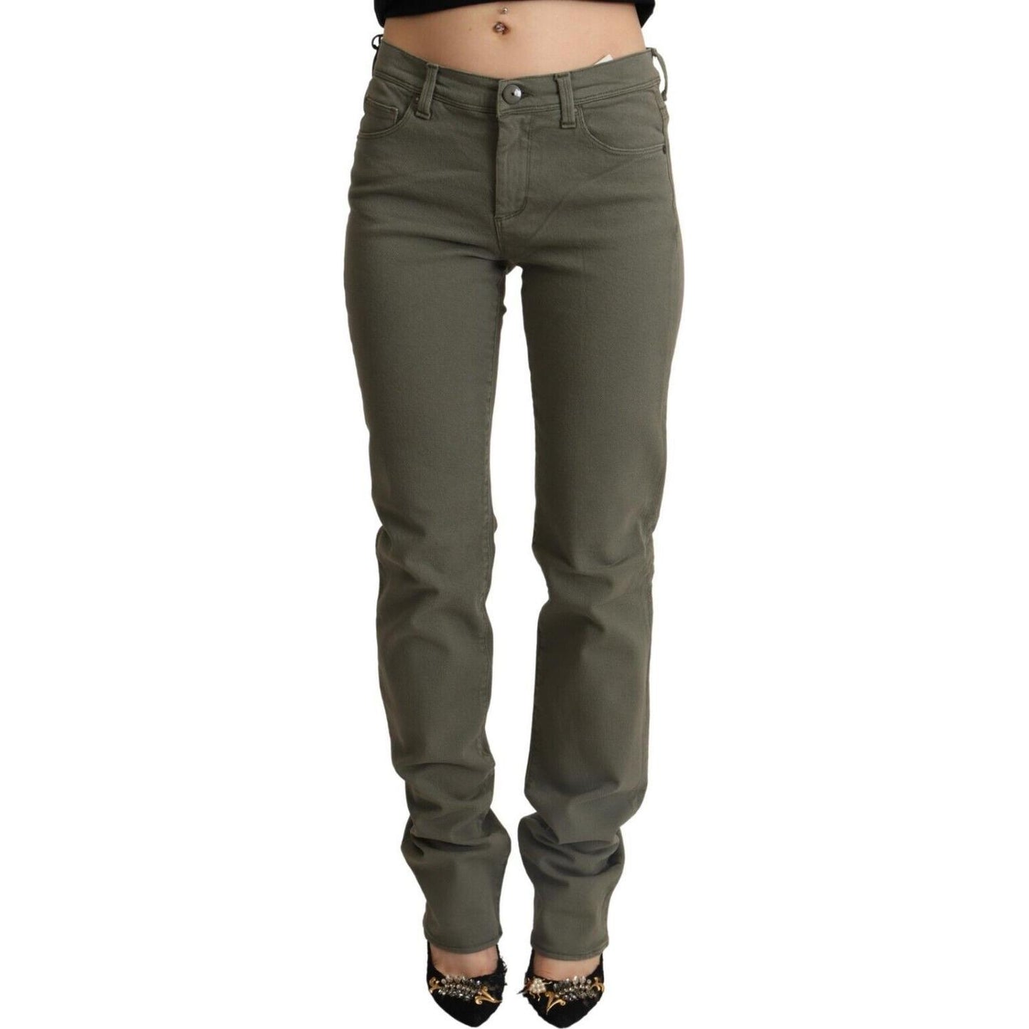 Chic Grey Low Waist Skinny Jeans