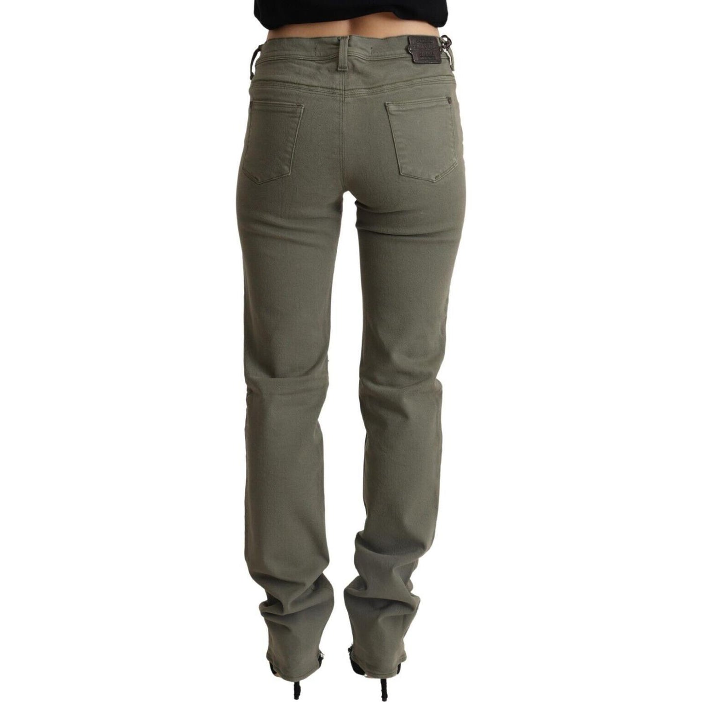 Chic Grey Low Waist Skinny Jeans