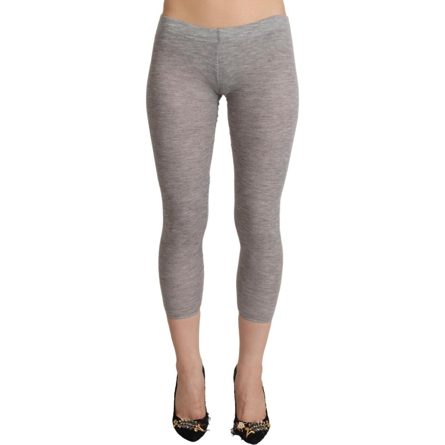 Chic Gray Slim-Fit Cropped Leggings